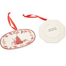 "As Is" Winter Lane Ceramic Plate Ornaments Set of 6