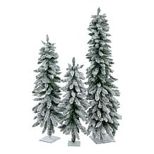 "As Is" Winter Lane Down Swept LED Trees 3-Piece Set