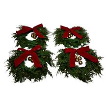 "As Is" Winter Lane Set of 4 14" Lit Wreaths