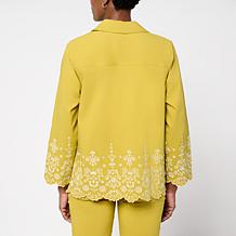 "As Is" Wynne
Collection Embroidered Scallop FlatterFIT Jacket
