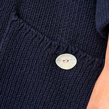 "As Is" WynneCollection Cotton-Blend Chunky Knit Drama Topper