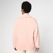 "As Is" WynneCollection Draped Cardigan with Cuff Link Closure