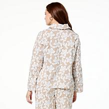 "As Is" WynneCollection Floral Jacquard Shirt
