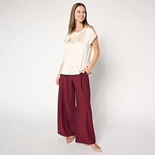 "As Is" WynneCollection Luxe Crepe Soft Suiting Wide Leg Pant