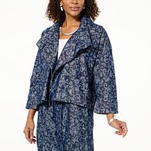 WynneCollection Occasion Floral Jacquard Swing Jacket | HSN