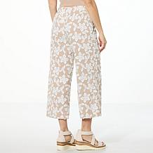 "As Is" WynneCollection Novelty Clip Floral Jacquard Pant