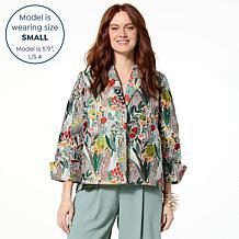 "As Is" WynneCollection Occasion Floral Jacquard Summer Jacket