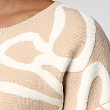 "As Is" WynneCollection Plush Jacquard Patterned Sweater