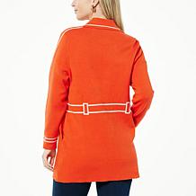 "As Is" WynneCollection SoftKNIT Trompe L'oeil Trench Topper