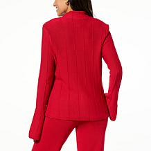 "As Is" WynneCollection Sweater Knit Jacket with Godet Detail