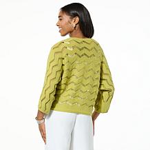 "As Is" WynneLayers Chevron Open-Stitch Sweater
