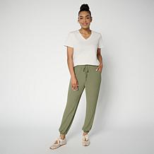 "As Is" WynneLayers Chiffon Overlay Knit Jogger