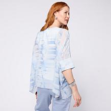 "As Is" WynneLayers Chiffon Poncho with Tank Top
