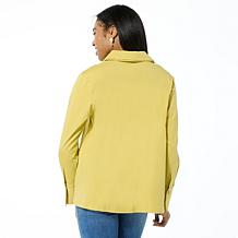 "As Is" WynneLayers Double Collar Grommet Closure Shirt