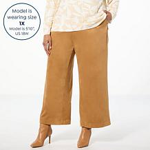 "As Is" WynneLayers Faux Suede Wide Leg Trouser Pant