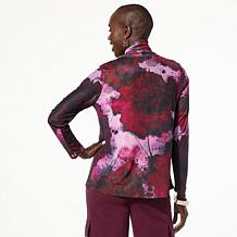 "As Is" WynneLayers Mesh Printed Turtleneck