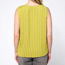 "As Is" WynneLayers Pleated Crepe Knit Tank Top