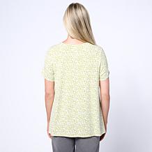 "As Is" WynneLayers Printed Jersey Knit V-Neck Butterfly Tee