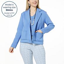 "As Is" WynneLayers Scuba Knit Button-Down Jacket