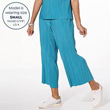 "As Is" WynneLayers Summer Plisse Knit Cropped Easy Pant