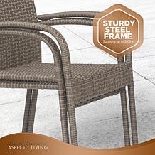 Aspect Living Morgan Outdoor Wicker Chair 2-Pack - Weathered Gray