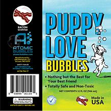 Atomic Bubbles Puppy Love Bubbles, Bacon Scented Bubbles 32oz. Refill 