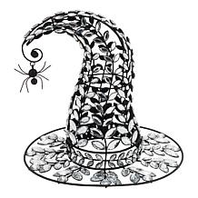 august & leo 10" Jeweled Witch Hat w/Dangling Spider 