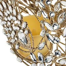 august & leo 9" Jeweled Glitter Swan Décor with Flameless Candle