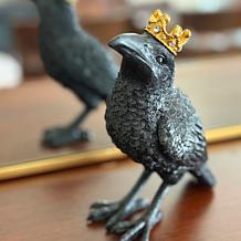 august & leo Set of 2 Jeweled Raven Statues