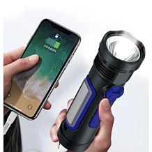 Azpen 8-in-1 Solar Flashlight, AM/FM Weather Radio & Power Bank