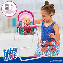 Baby Alive Doll Highchair 6-Piece Set - Green, Pink, Hearts