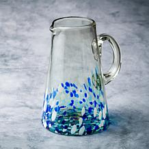 Bahia Handblown Mexican Glass Pitcher 