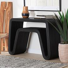 bali and pari 33" Abebi Black Rattan Console Table