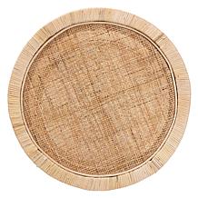 bali & pari Bella Mahogany Wood and Natural Rattan 2-Tier End Table