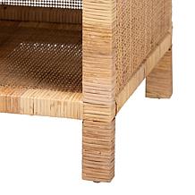 bali & pari Bella Mahogany Wood and Rattan 1-Drawer Console Table