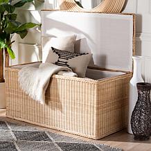 bali and pari Caden Rattan Storage Bench with Lid
