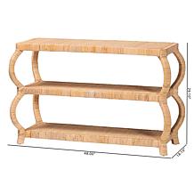 bali and pari Dalida Rustic Mahogany and Rattan 3-Tier Console Table