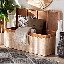 bali and pari Damita Rattan Storage Bench with Lid