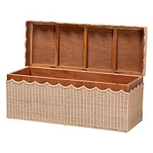 bali and pari Damita Rattan Storage Bench with Lid
