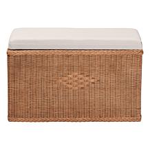 bali and pari Eamon Rattan Storage Bench with Cushion