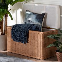 bali and pari Eamon Rattan Storage Bench with Cushion