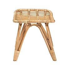 bali & pari Earvin Modern Bohemian Rattan Footstool