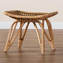 bali & pari Earvin Modern Bohemian Rattan Footstool
