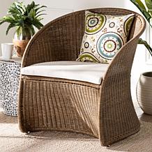 bali and pari Kintamani Bohemian Accent Chair with Rattan Frame