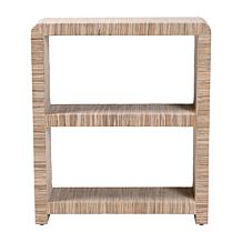 bali and pari Lucy Bohemian Grasscloth Bookshelf - 35" x 30"