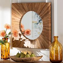 bali and pari Mosa Bohemian Grasscloth Accent Mirror