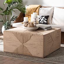 bali and pari Nakita Japandi Coffee Table with Woven Jute