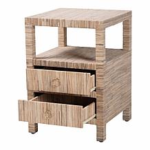 bali and pari Paine Bohemian Grasscloth Nightstand - 26" x 18" x 18" 