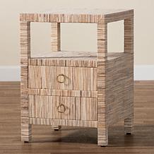 bali and pari Paine Bohemian Grasscloth Nightstand - 26" x 18" x 18" 
