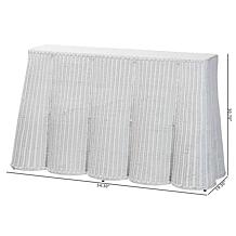 bali and pari Palm Scallop Console Table with Rattan and Metal Frame